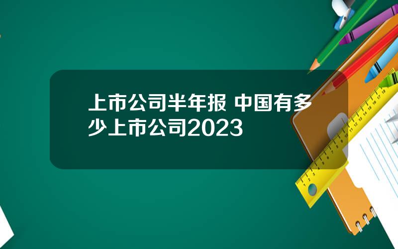 上市公司半年报 中国有多少上市公司2023